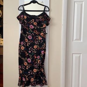GUESS black floral dress